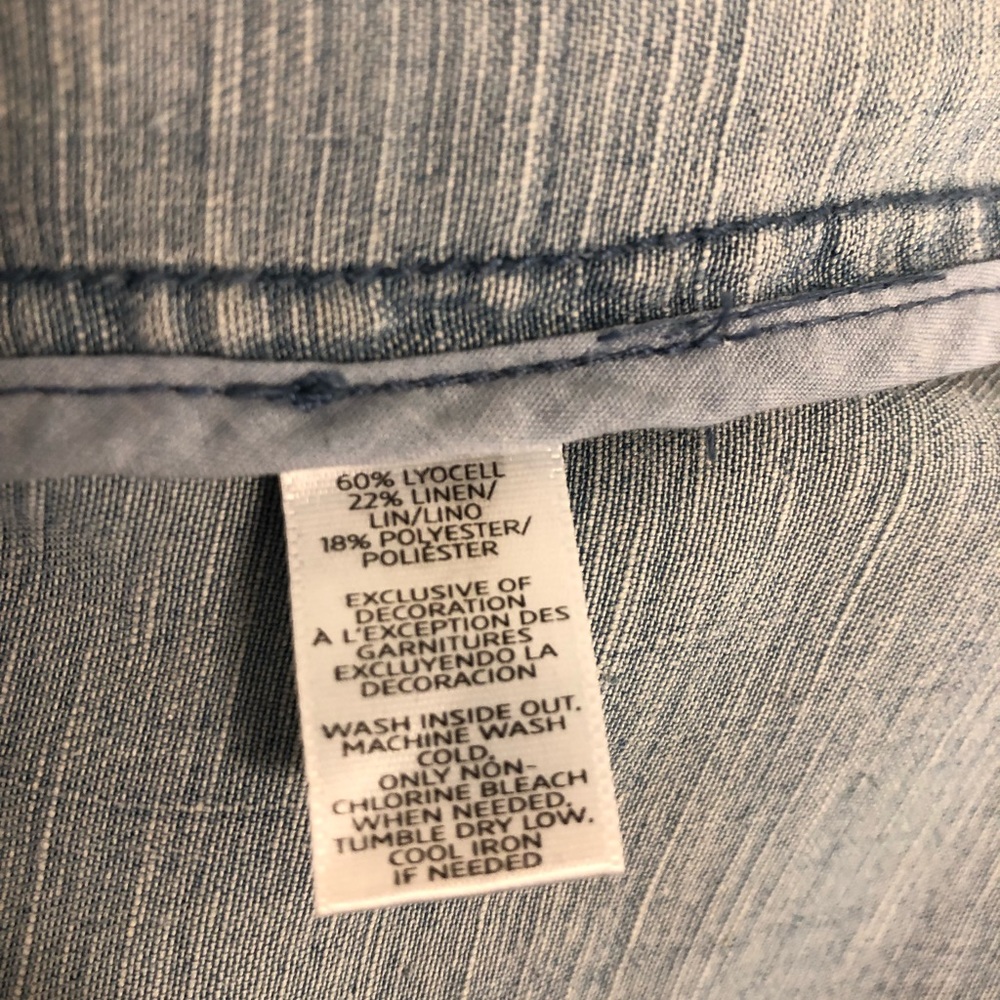 Ann Taylor Loft Chambray Bomber Jacket Size M - Picture 6 of 8